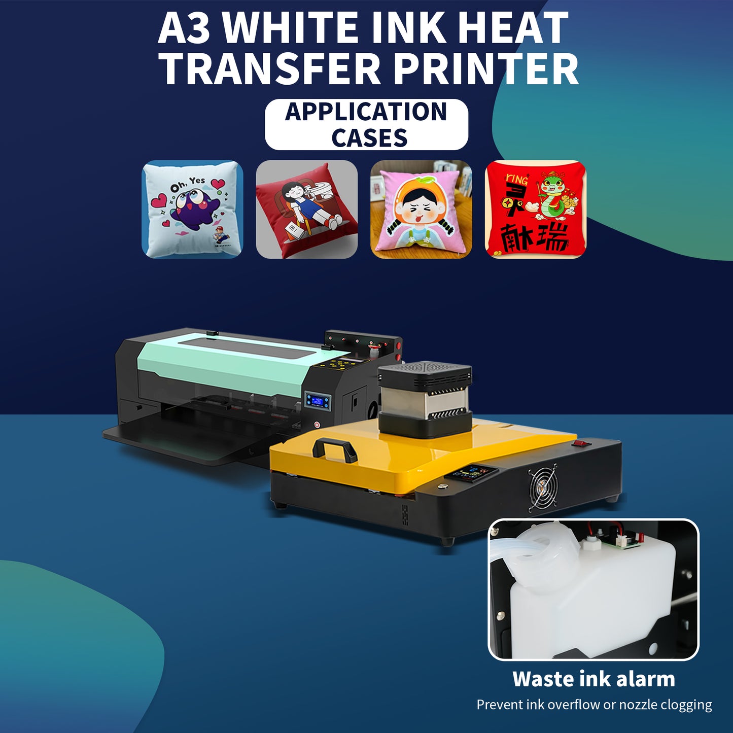 A3 white ink hot stamping shaking powder machine A3 dual head DTF printer powder spraying shaking powder drying integrated machine Ke style hot stamping