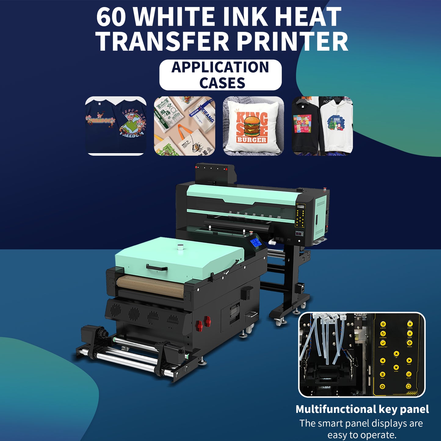 The new 2025 A1 wide DTF printer from IndoTech features four EPSON print nozzles for T-shirts, hats, sporting goods, socks, jeans and more.