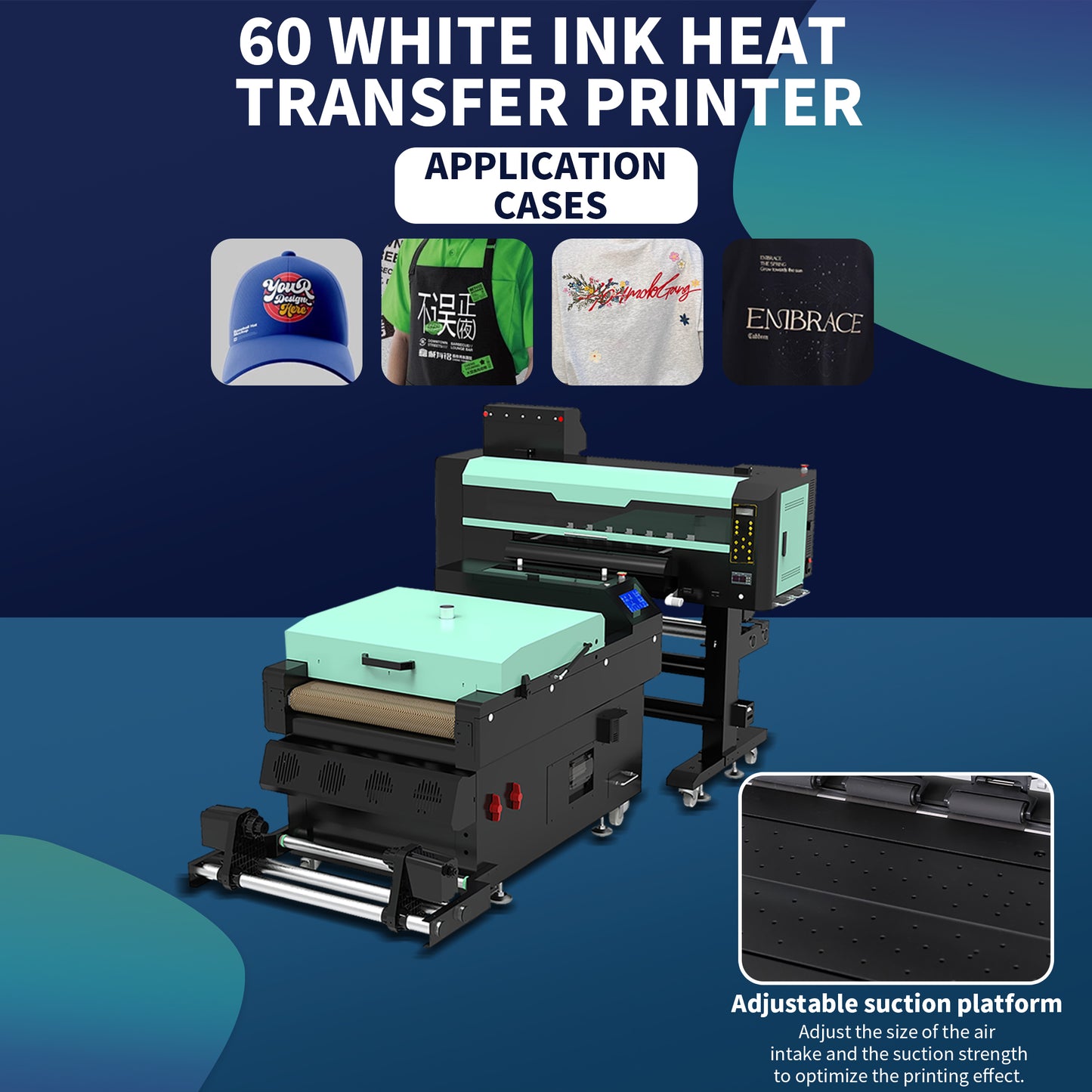The new 2025 A1 wide DTF printer from IndoTech features four EPSON print nozzles for T-shirts, hats, sporting goods, socks, jeans and more.