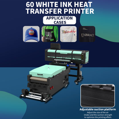4 heads in stock 60cm dual head white ink hot stamping machine, clothing T-shirt pattern hot stamping transfer DTF white ink printer