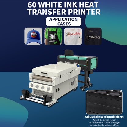 5-head manufacturer dtf white ink hot stamping printer t-shirt clothing hoodie printing machine white ink shaking powder drying all-in-one machine - base