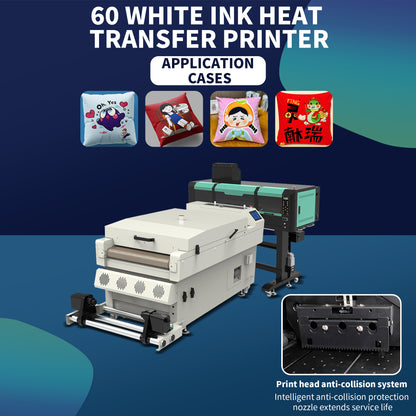 5-head manufacturer dtf white ink hot stamping printer t-shirt clothing hoodie printing machine white ink shaking powder drying all-in-one machine - base