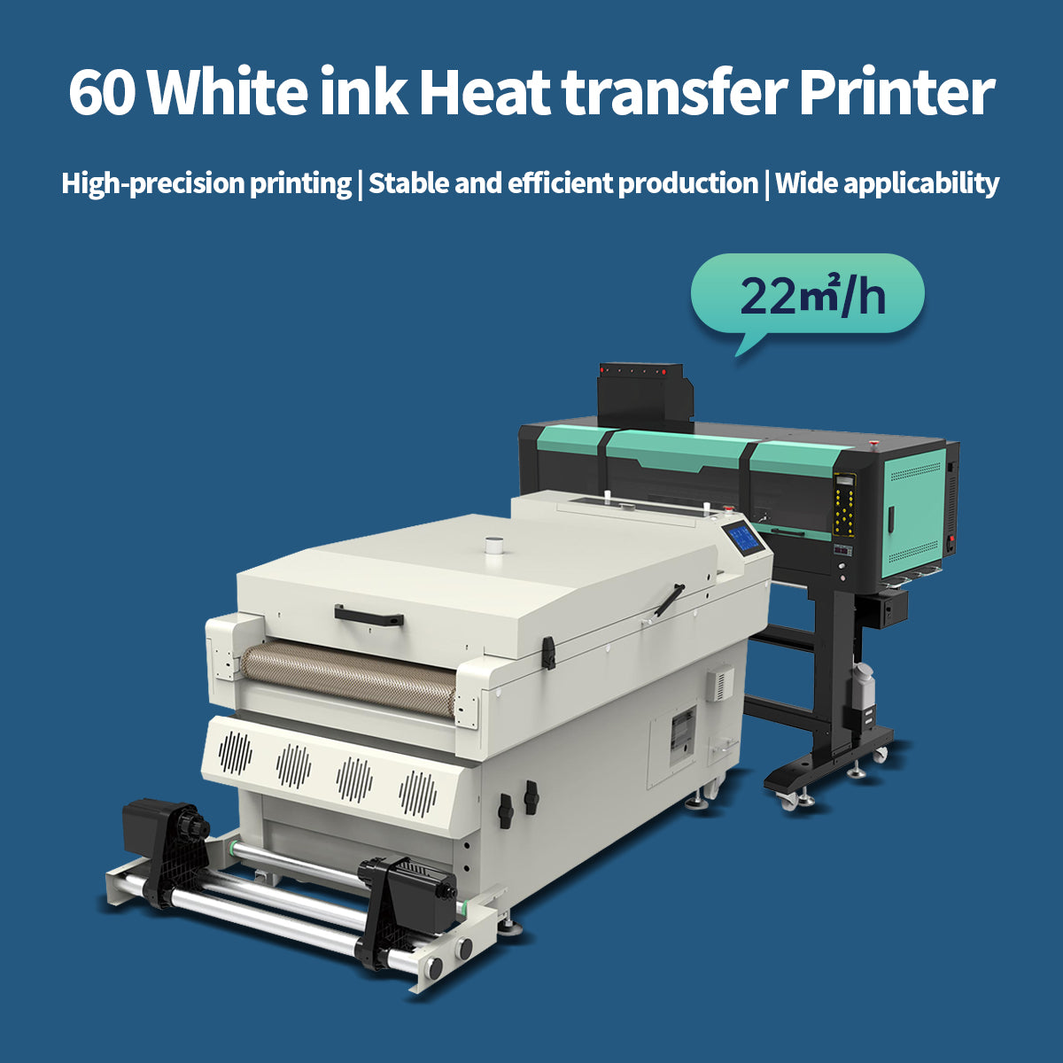 5-head manufacturer dtf white ink hot stamping printer t-shirt clothing hoodie printing machine white ink shaking powder drying all-in-one machine - base